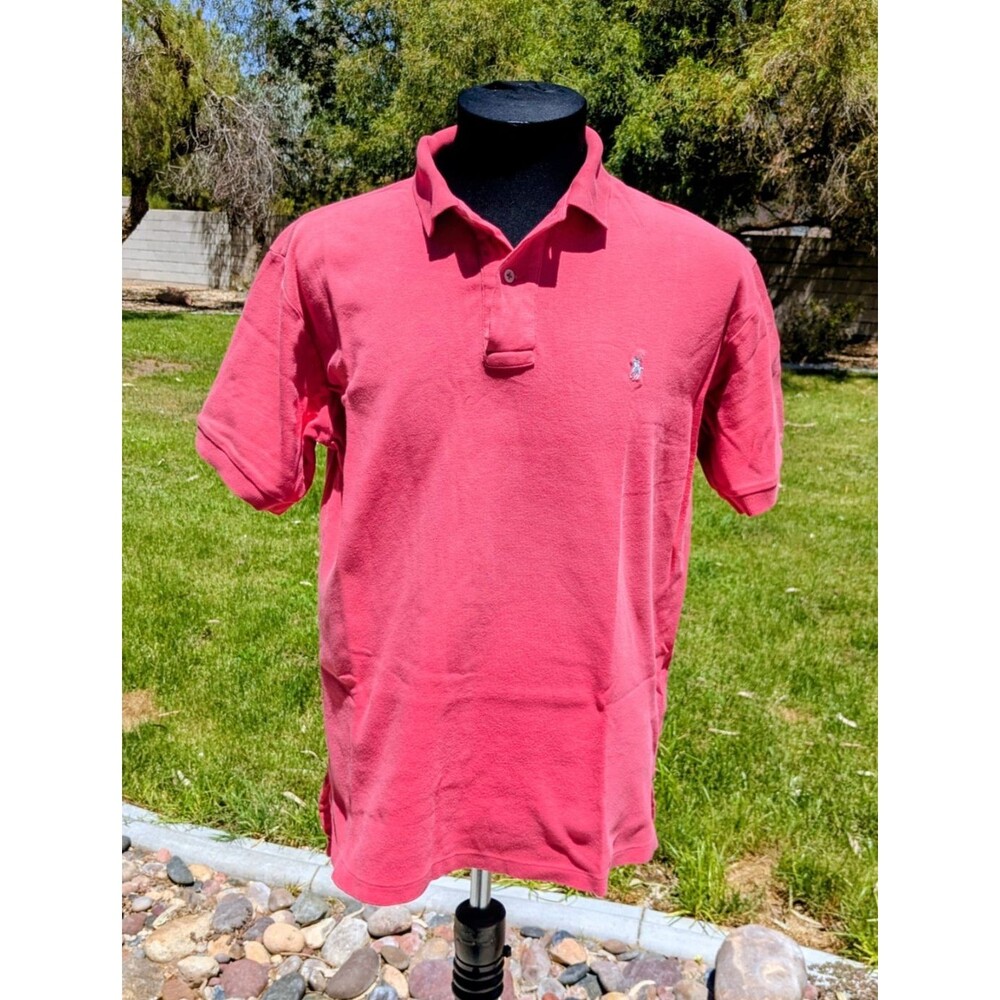 Ralph Lauren Polo Shirt VTG Mens Medium Pink Short Sleeve Cotton Classic Fit GUC